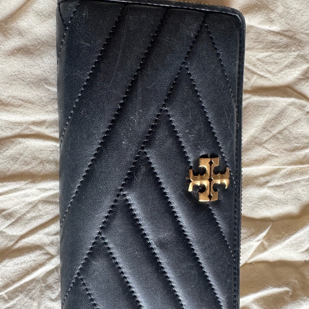 Tory Burch Black Quilted Leather Wallet